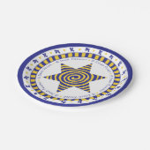Passover Paper Bord Blue/Yellow Star Pattern (Gekanteld)