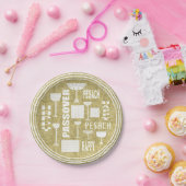 Passover Paper Bord "Passover Gold"-patroon (Feest)