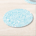 Passover Paper Coaster Ronde Kartonnen Onderzetter<br><div class="desc">Add a festive and meaningful touch to your Seder table with this beautifully designed Passover paper coaster. Featuring a cheerful “Happy Passover” greeting, this vibrant design is filled with classic holiday symbols — the Haggadah, traditional matzos, bottles of wine, elegant wine glasses, and playful decorative doodles. Each element reflects the...</div>