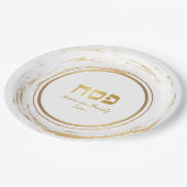 Passover Personalized Rustic Gold Swash w Hebreeuw Papieren Bordje (Gekanteld)