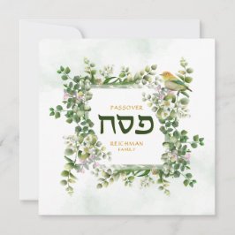 Passover Personalized Seder Eucalyptus Feestdagenkaart