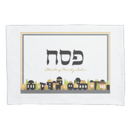 Passover Personalized Seder Jerusalem w Gold Kussensloop