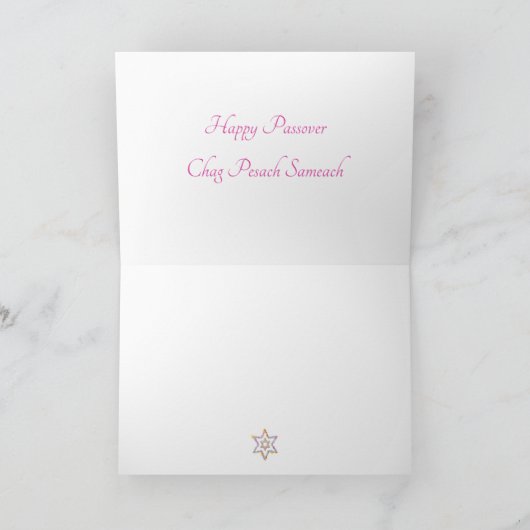 Passover Pesach 4 Cups van de Kaart van de wijnfee (Binnen)