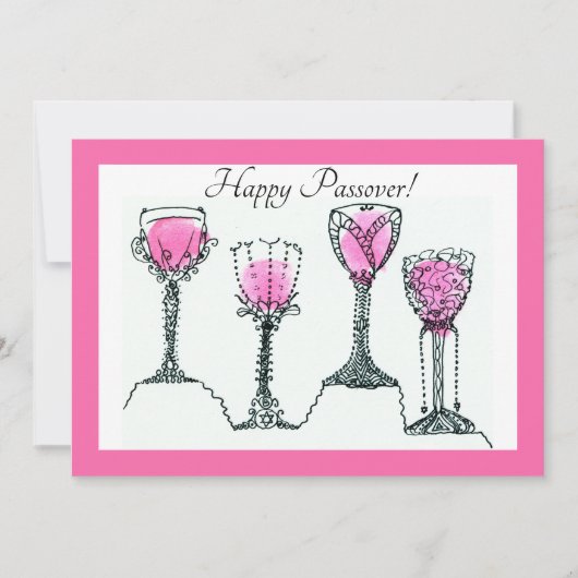 Passover Pesach 4 Kups van de Kaart van het Wijnhu (Voorkant)