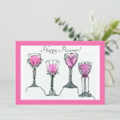 Passover Pesach 4 Kups van de Kaart van het Wijnhu (Staand voorkant)