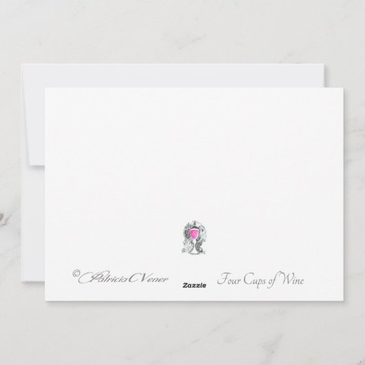 Passover Pesach 4 Kups van de Kaart van het Wijnhu (Achterkant)