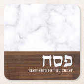 Passover Pesach - Aangepaste marmer + Hout Modern Kartonnen Onderzetters (Voorkant)