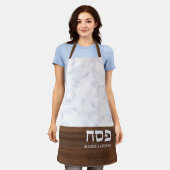 Passover Pesach - Aangepaste marmer + Hout Modern Schort (Gedragen)