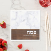 Passover Pesach - Aangepaste marmer + Hout Modern Servet (Insitu)