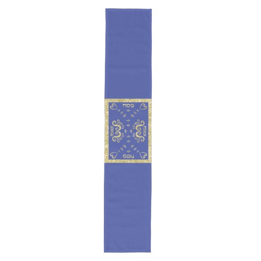 Passover Pesach Blue Medium Tafelloper (Voorkant)