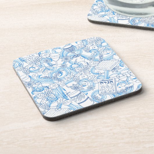 Passover Pesach Drink Coasters - Joodse Feestdagen Bier Onderzetter (Linkerzijde)
