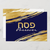 Passover Pesach Hebreeuws Elegant Gold Swash Feestdagenkaart (Voorkant / Achterkant)