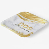Passover Pesach Hebreeuws Gold Swash & Marble Pape Papieren Bordje (Gebogen)