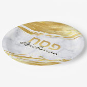 Passover Pesach Hebreeuws Gold Swash & Marble Papieren Bordje (Gekanteld)