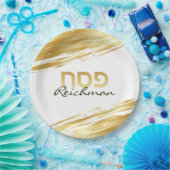 Passover Pesach Hebrew Gold Swash op White Papieren Bordje (Feest)