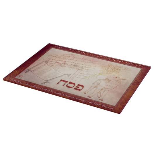 Passover Pesach Lamb Torah Scroll Doorpost Herbs Snijplank (Hoek)