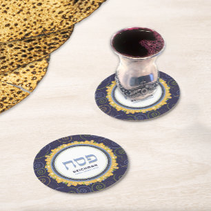 Passover Pesach Persoonlijke Seder Jerusalem Ronde Kartonnen Onderzetter