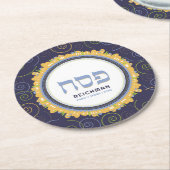 Passover Pesach Persoonlijke Seder Jerusalem Ronde Kartonnen Onderzetter (Gebogen)