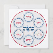 Passover Pesach Seder Bord Hebreeuws Modern (Voorkant)