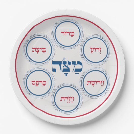 Passover Pesach Seder Bord Hebreeuws Modern (Voorkant)