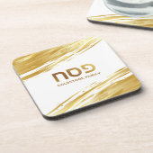 Passover Pesach Seder Gold Swash, speciaal geperso Bier Onderzetter (Linkerzijde)