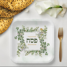 Passover Pesach Seder Hebreeuws Eucalyptus Bird Li Papieren Bordje