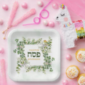 Passover Pesach Seder Hebreeuws Eucalyptus Bird Li Papieren Bordje (Feest)