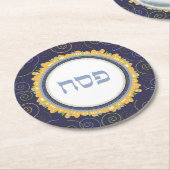 Passover Pesach Seder Jerusalem-Onderzetter Ronde Kartonnen Onderzetter (Gebogen)