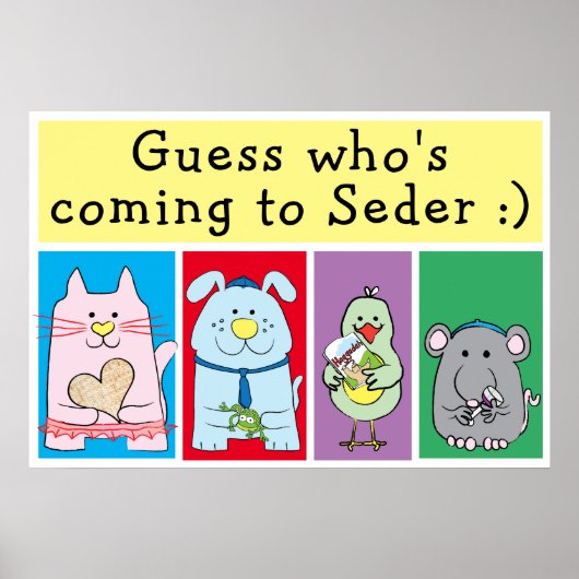 Passover Pets Seder Poster 20 x 24 Matte Finish (Voorkant)