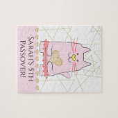 Passover Pink Cat Ballerina Puzzle voor kinderen Legpuzzel (Horizontaal)