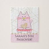 Passover Pink Cat Ballerina Puzzle voor kinderen Legpuzzel (Verticaal)