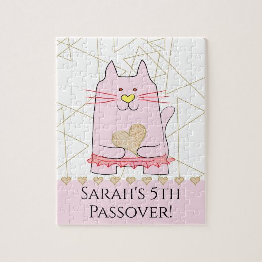 Passover Pink Cat Ballerina Puzzle voor kinderen Legpuzzel (Verticaal)