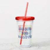 Passover Red Acrylic Tumbler 16 oz Sedersaurus Acryl Drinkbeker (Achterkant)