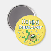 Passover Round Magnet "Hoppy Passover" (Voorkant / Achterkant)