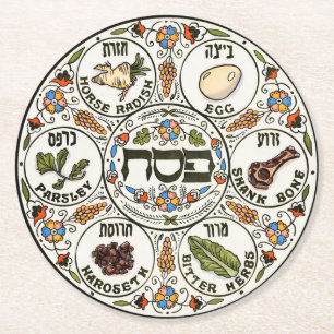 Passover Seder bord Ronde Kartonnen Onderzetter