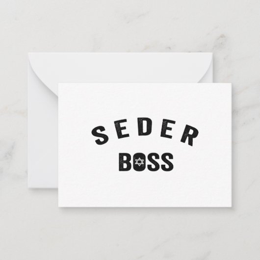 Passover Seder Boss My Rules Jewish Funny Gift Notitiekaartje (Voorkant)