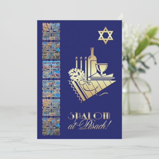 Passover Seder Custom Flat Invitations Kaart (Staand voorkant)