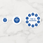 Passover Seder De 10 Plagues Blue en White Confetti (Achterkanten)