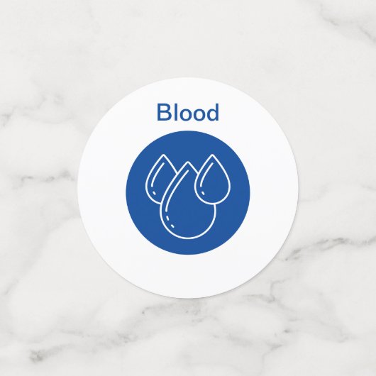 Passover Seder De 10 Plagues Blue en White Confetti (Kleine voorkant)