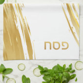 Passover Seder Elegant Gold Swash Kitchen Towel Theedoek (Gevouwen)