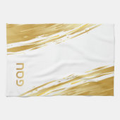 Passover Seder Elegant Gold Swash Kitchen Towel Theedoek (Horizontaal)