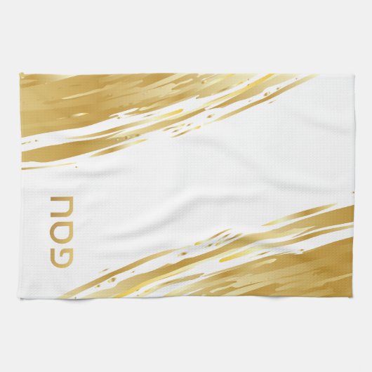 Passover Seder Elegant Gold Swash Kitchen Towel Theedoek (Horizontaal)