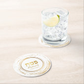 Passover Seder Elegant Moderne Gold Swash Ronde Kartonnen Onderzetter (Insitu)
