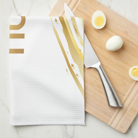 Passover Seder Gold Swash Theedoek (Quarter Fold)