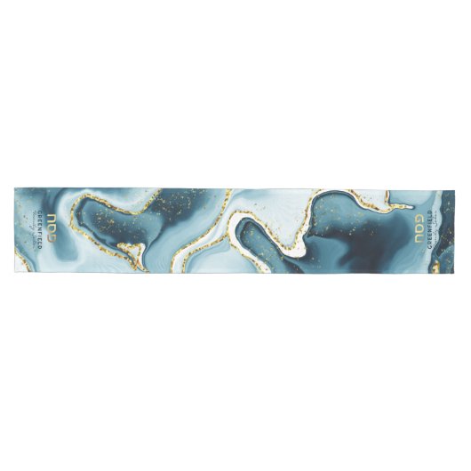 Passover Seder Hebrew Blauwgroen Agate Persoonlijk Medium Tafelloper (Horizontaal)