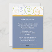 Passover Seder Invitation Jerusalem Swirl Hebreeuw Feestdagenkaart (Achterkant)