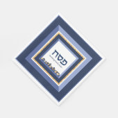 Passover Seder Jerusalem Blue Gold Hebreeuw Servet (Hoek)