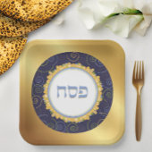 Passover Seder Jerusalem Elegant Square Papieren Bordje