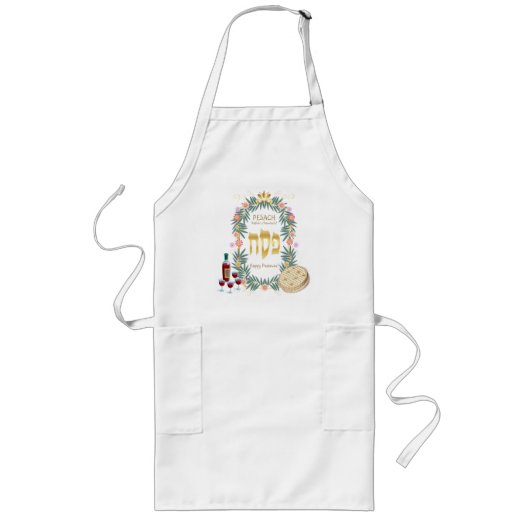 Passover Seder Kosher Matzah Pesach Zazzle Lang Schort (Voorkant)
