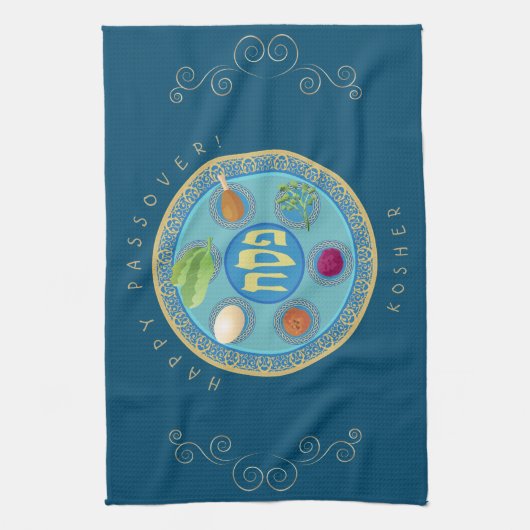  Passover Seder Kosher Pesach Decoratief Theedoek (Verticaal)